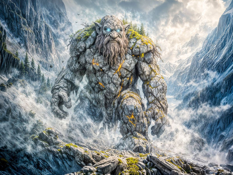 Troll Puzzle Fantasy Riese mit Glühenden Lavarissen - CALVENDO Foto-Puzzle'