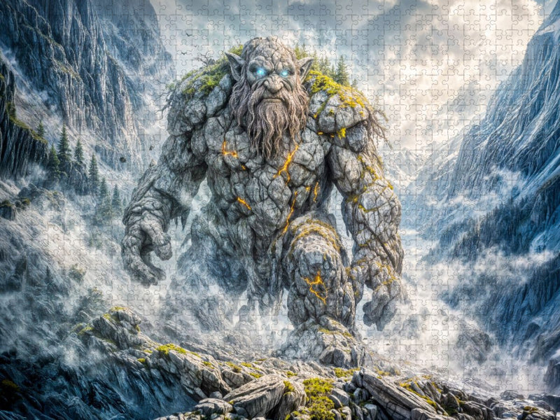 Troll Puzzle Fantasy Riese mit Glühenden Lavarissen - CALVENDO Foto-Puzzle'