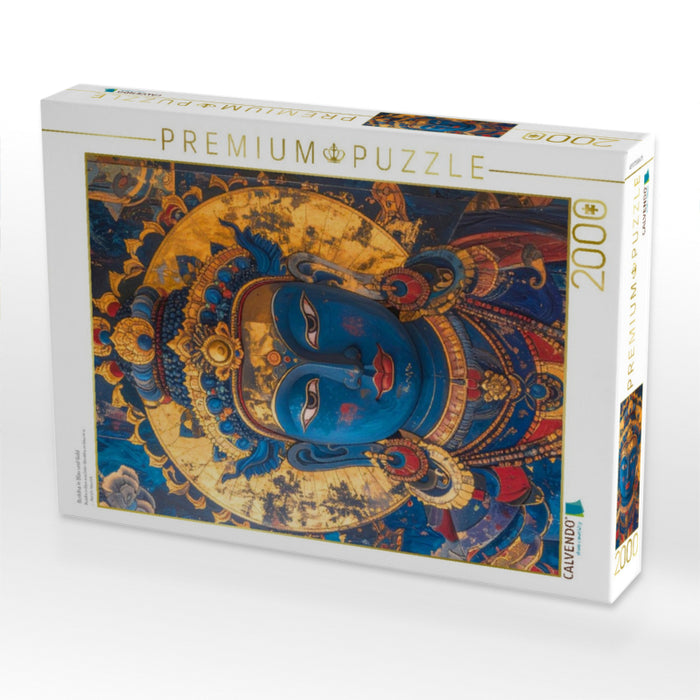 Buddha in Blau und Gold - CALVENDO Foto-Puzzle'