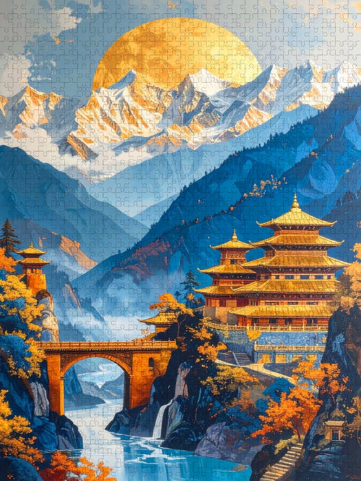 Weg durch die Berge - Buddhismus in Tibet - CALVENDO Foto-Puzzle'
