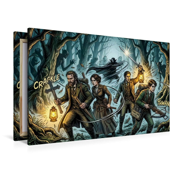 Premium Textil-Leinwand Dracula schlägt aus der Dunkelheit zu