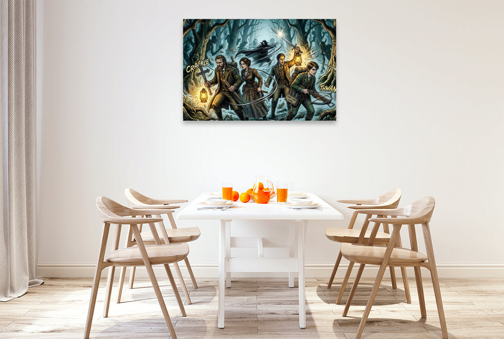 Premium Textil-Leinwand Dracula schlägt aus der Dunkelheit zu