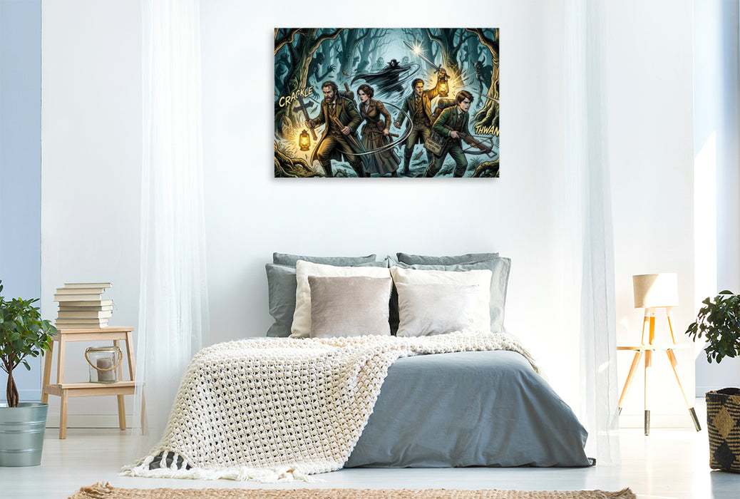 Premium Textil-Leinwand Dracula schlägt aus der Dunkelheit zu