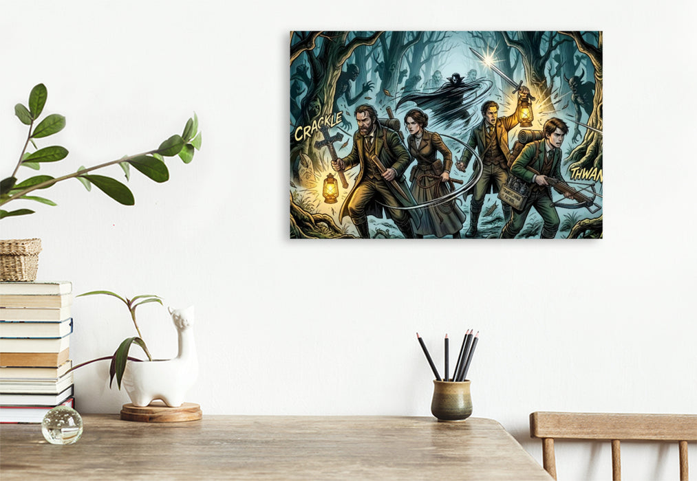 Premium Textil-Leinwand Dracula schlägt aus der Dunkelheit zu