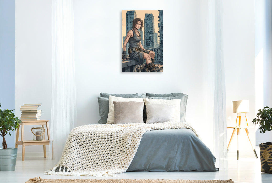 Premium Textil-Leinwand Kimberly und das Atemholen im Spätsommerwind