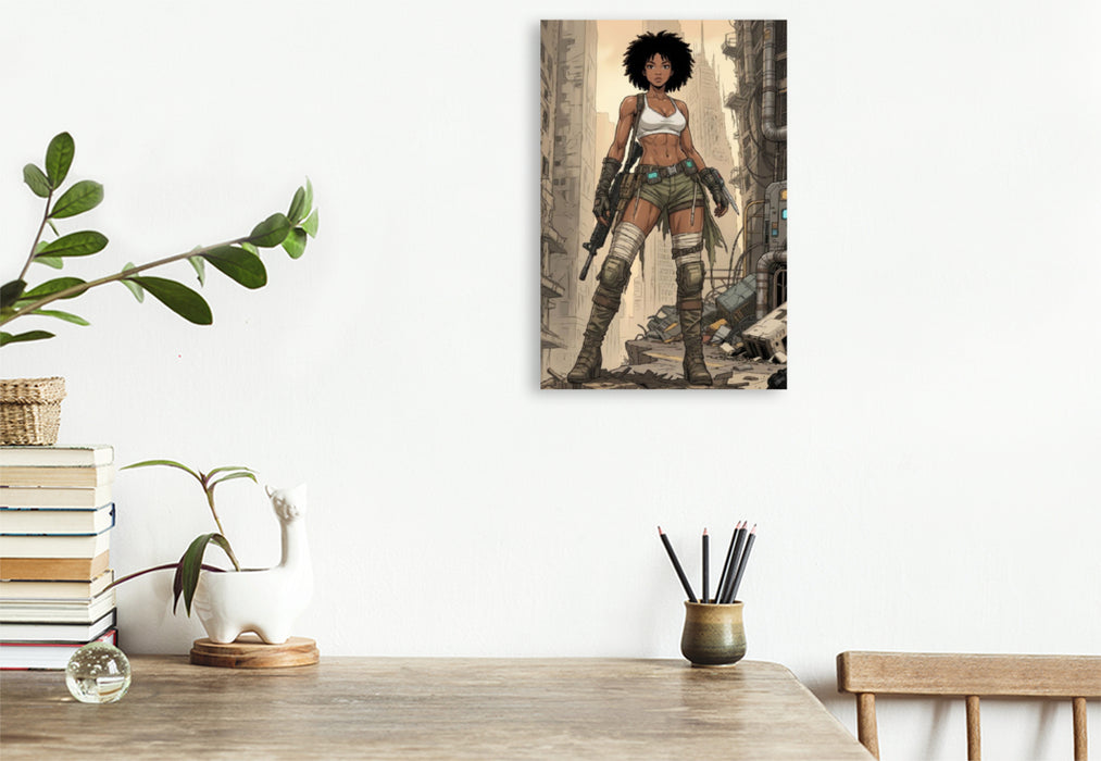 Premium Textil-Leinwand Tiana und das Erwachen in den Ruinen