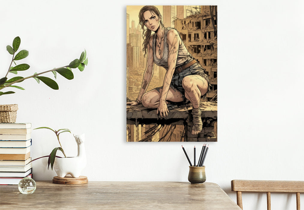 Premium Textil-Leinwand Tuvana und der lauernde Abgrund
