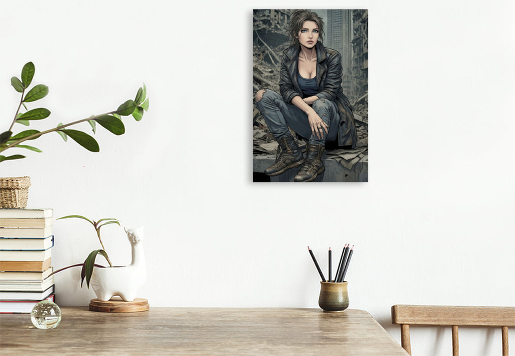 Premium Textil-Leinwand Rosalia und das unbarmherzige Grau