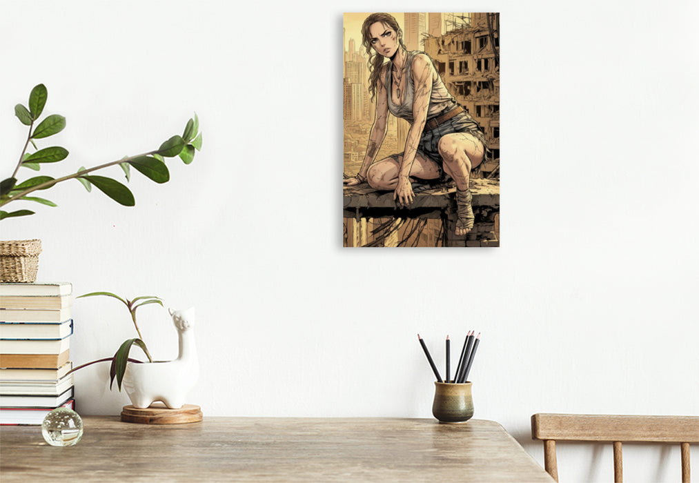 Premium Textil-Leinwand Tuvana und der lauernde Abgrund