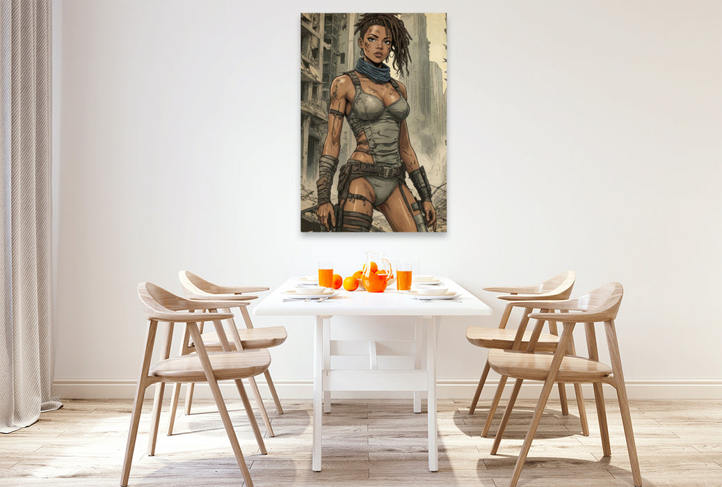Premium Textil-Leinwand Gracie und das Aufflammen des Lichts im Staub