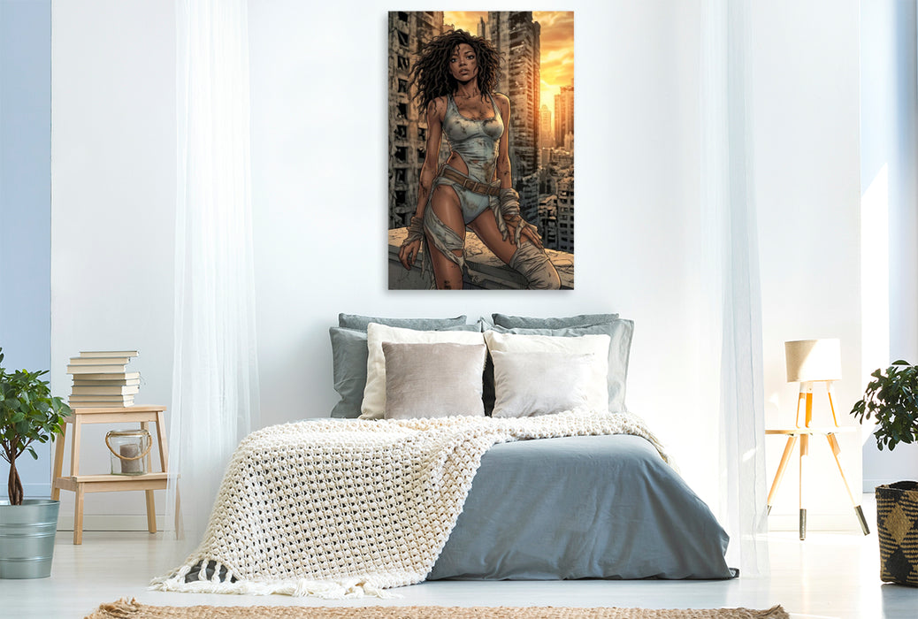 Premium Textil-Leinwand Muriel und der brennende Sommerhimmel