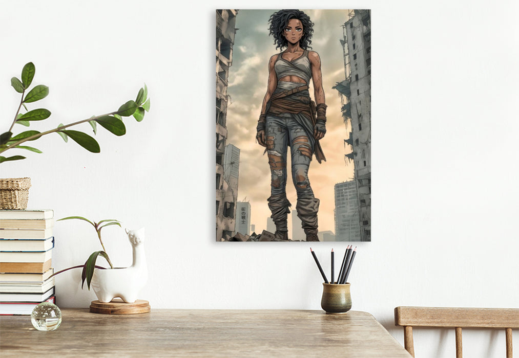 Premium Textil-Leinwand Maliya und die Unbeugsamkeit im Ungewissen