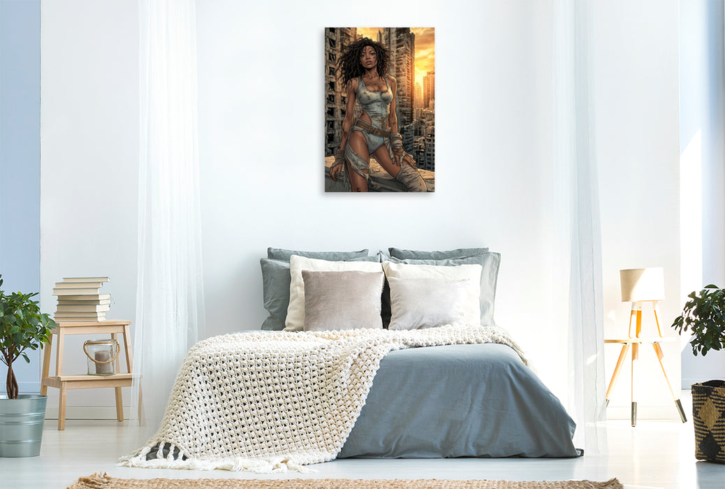 Premium Textil-Leinwand Muriel und der brennende Sommerhimmel