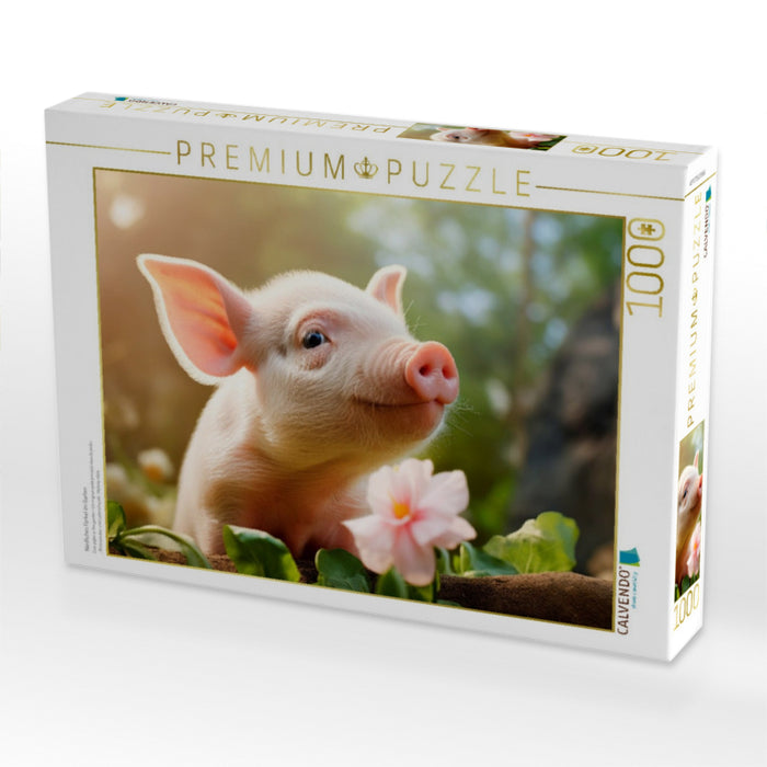 Niedliches Ferkel im Garten - CALVENDO Foto-Puzzle'
