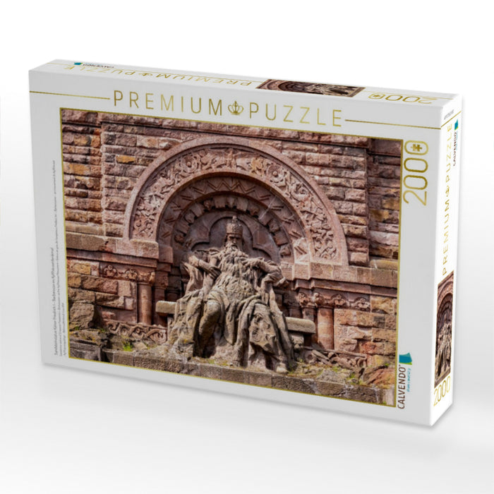 Sandsteinstatue Kaiser Friedrich I - Barbarossa im Kyffhäuserdenkmal - CALVENDO Foto-Puzzle'