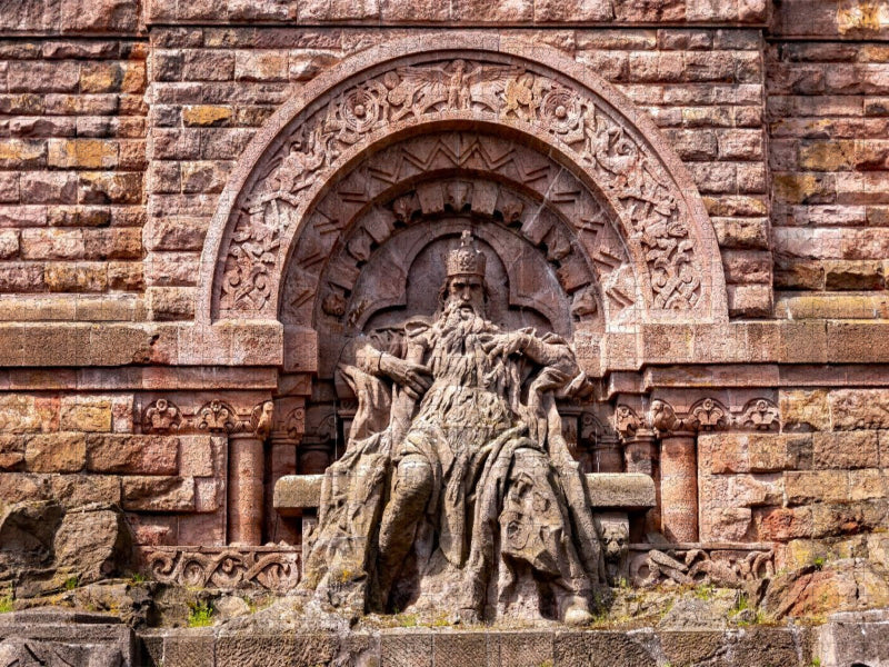 Sandsteinstatue Kaiser Friedrich I - Barbarossa im Kyffhäuserdenkmal - CALVENDO Foto-Puzzle'
