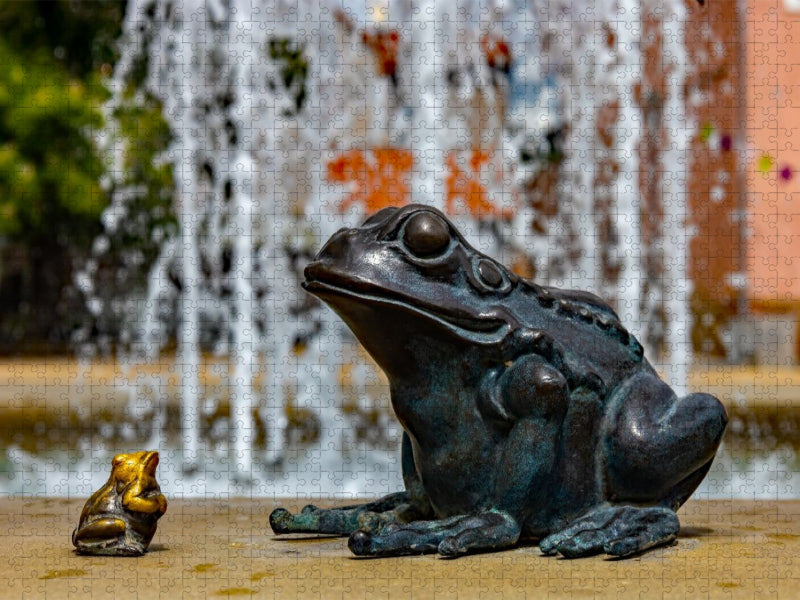 Wasserspiel auf dem Marktplatz - CALVENDO Foto-Puzzle'