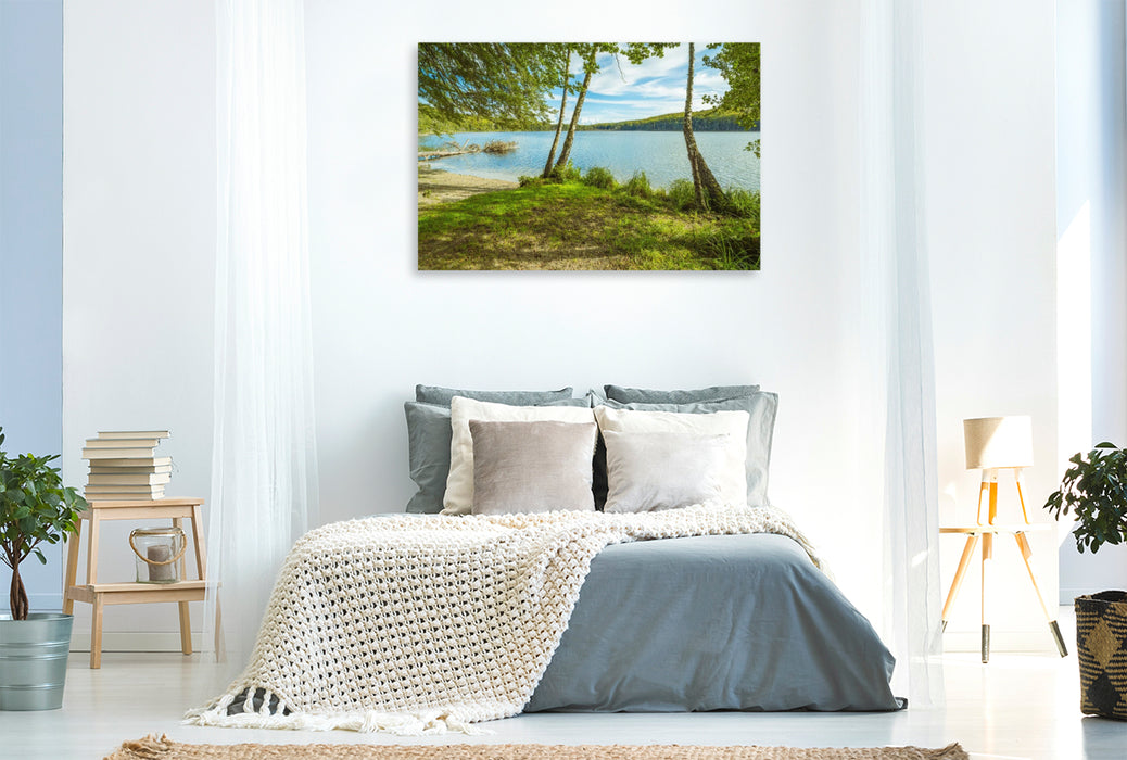 Premium Textil-Leinwand Wolgastsee im Frühling