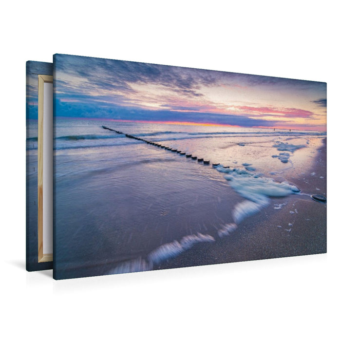 Premium Textil-Leinwand Morgendämmerung am Strand