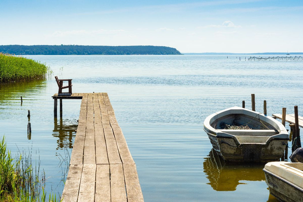 Premium Textil-Leinwand Steg am Achterwasser