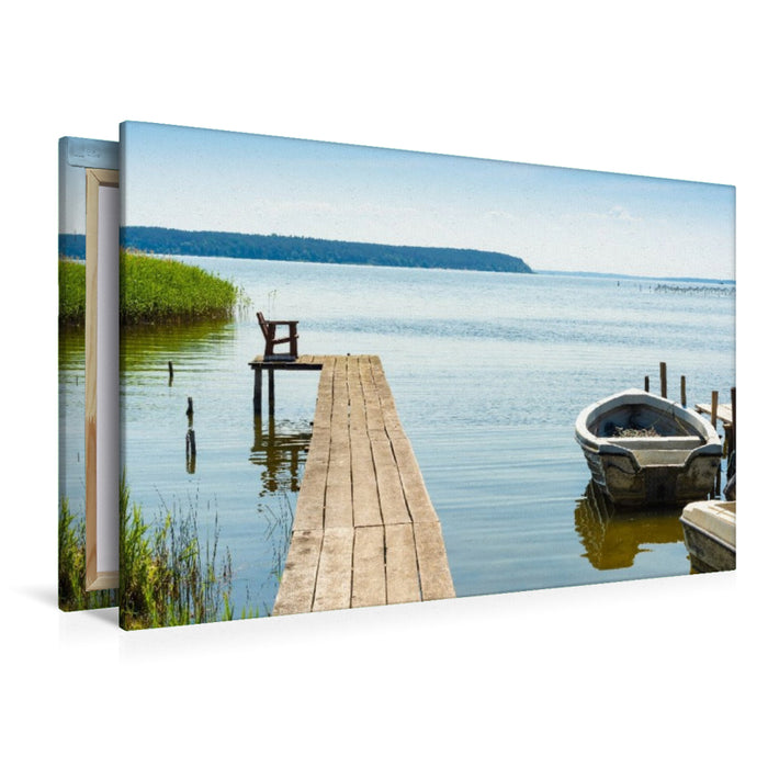 Premium Textil-Leinwand Steg am Achterwasser