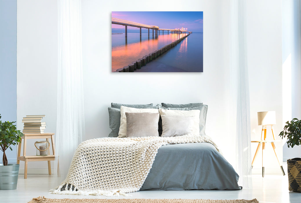 Premium Textil-Leinwand Blaue Stunde in Koserow