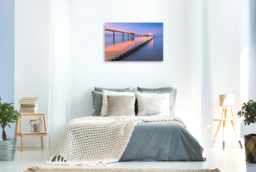 Premium Textil-Leinwand Blaue Stunde in Koserow
