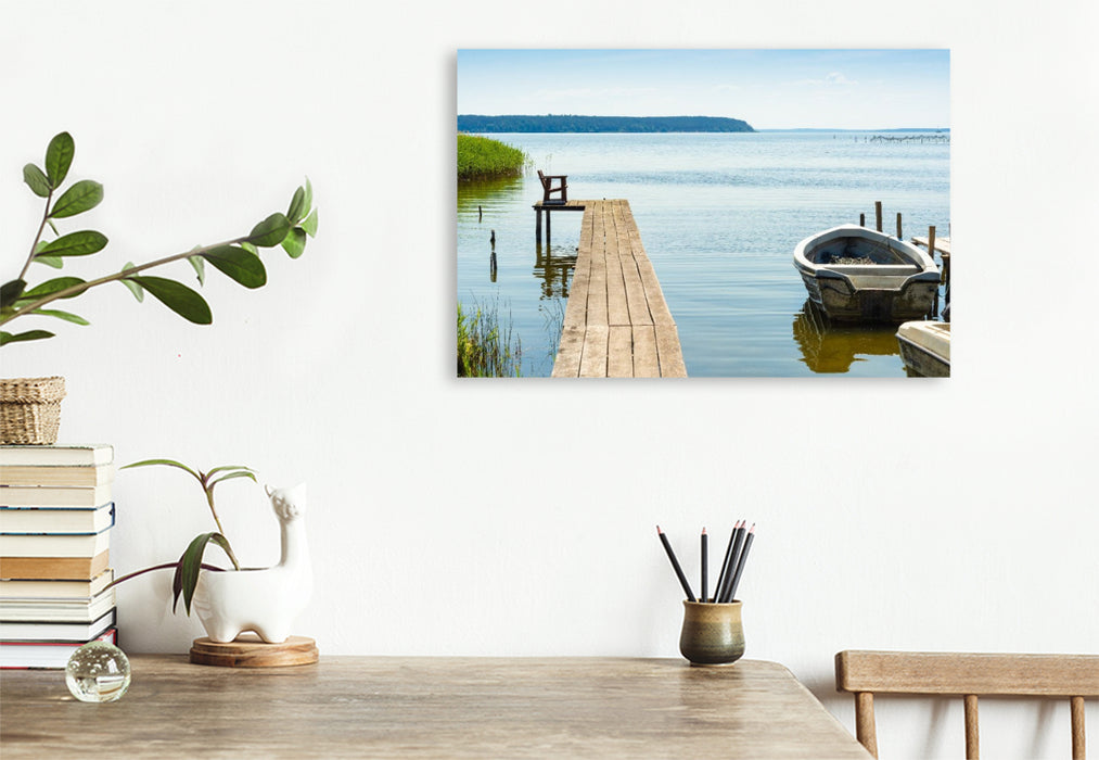 Premium Textil-Leinwand Steg am Achterwasser