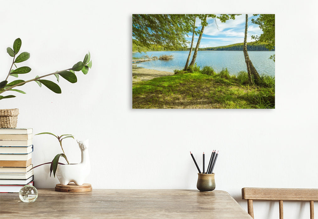 Premium Textil-Leinwand Wolgastsee im Frühling