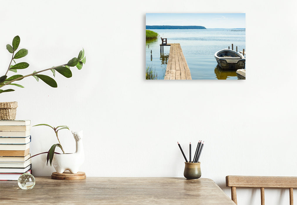 Premium Textil-Leinwand Steg am Achterwasser