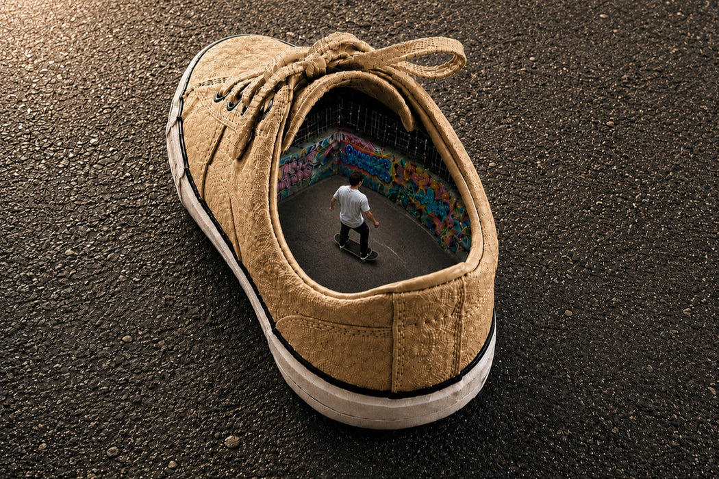 Premium Textil-Leinwand Skatepark im Sneaker