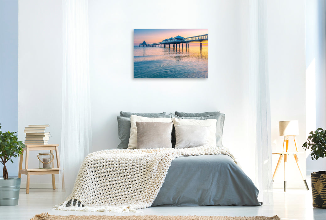 Premium Textil-Leinwand Seebrücke in Heringsdorf