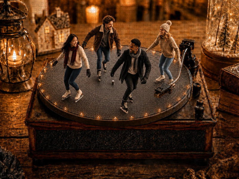 Schlittschuhzauber auf Vinyl - CALVENDO Foto-Puzzle'