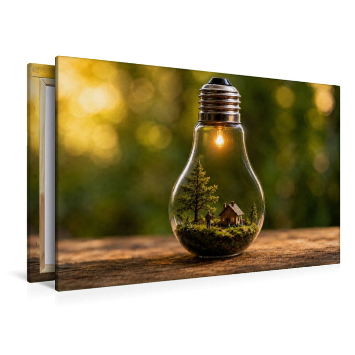 Premium Textil-Leinwand Lichtzauber im Glas