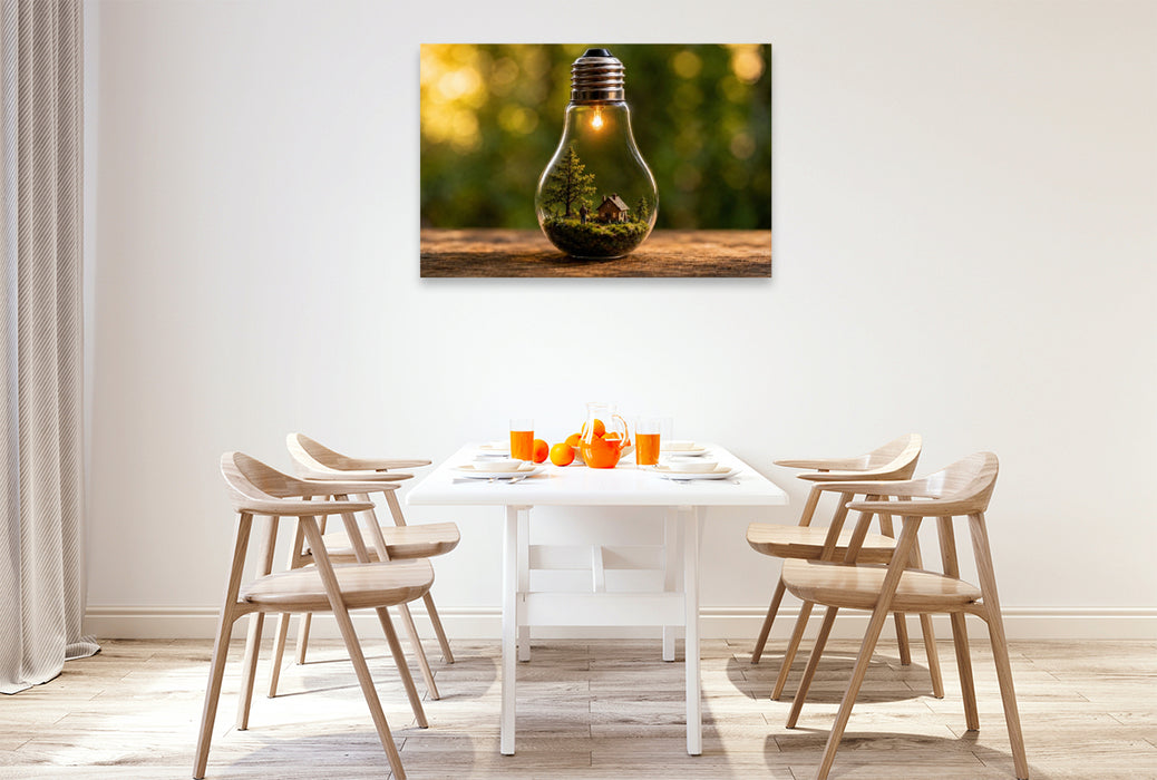 Premium Textil-Leinwand Lichtzauber im Glas