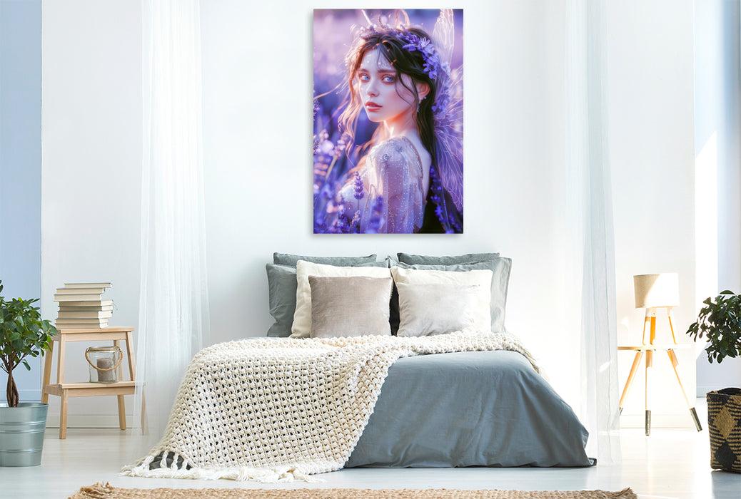 Premium Textil-Leinwand Fee des Lavendel