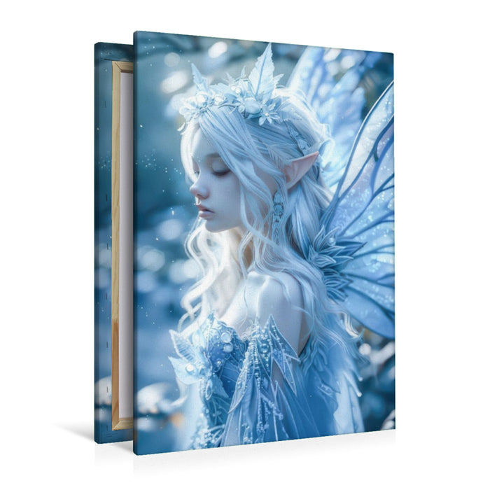 Premium Textil-Leinwand Fee der Eisblumen