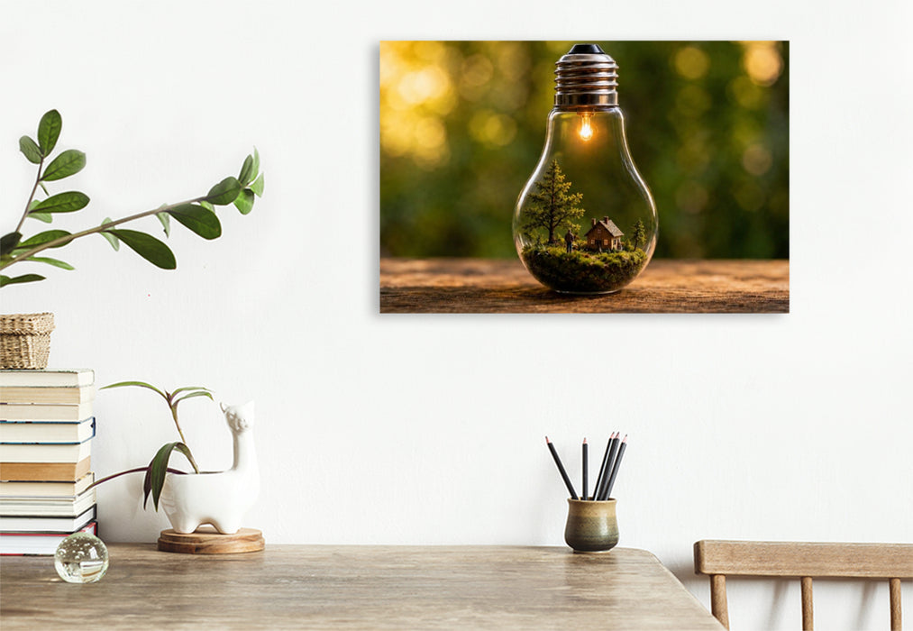 Premium Textil-Leinwand Lichtzauber im Glas
