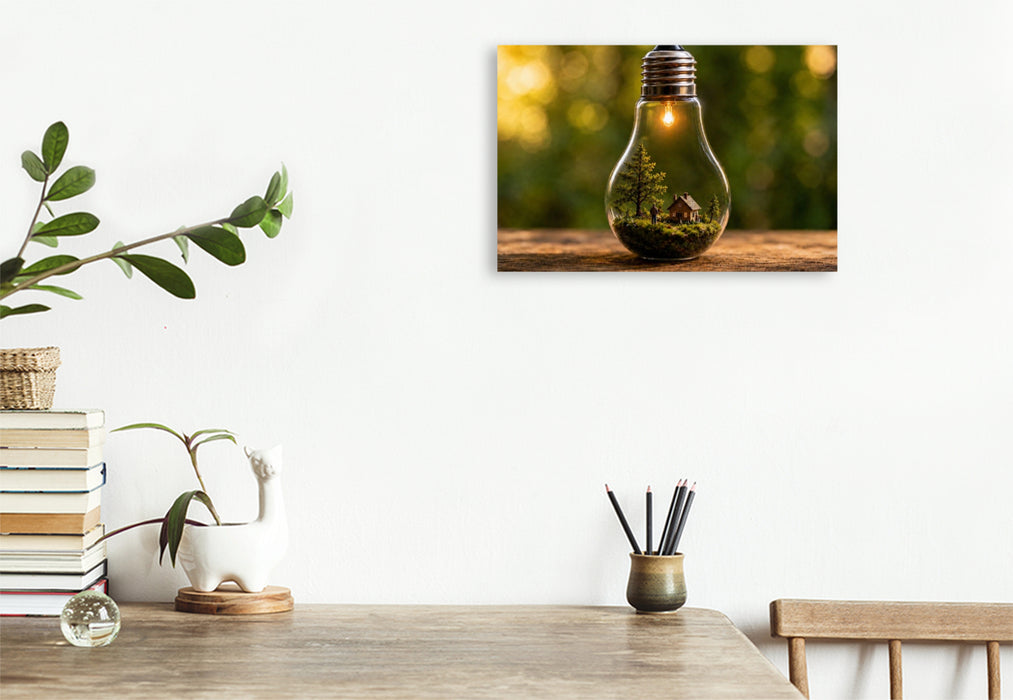 Premium Textil-Leinwand Lichtzauber im Glas