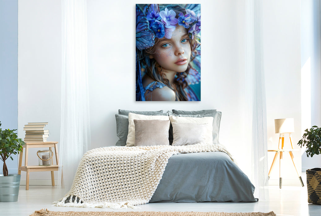 Premium Textil-Leinwand Fee der Stiefmütterchen