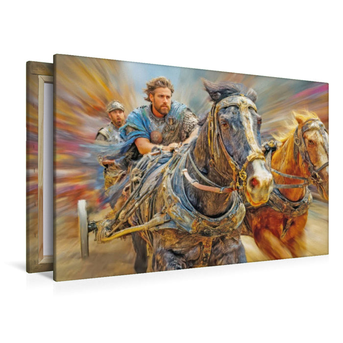 Premium Textil-Leinwand Pferde und Kutschen