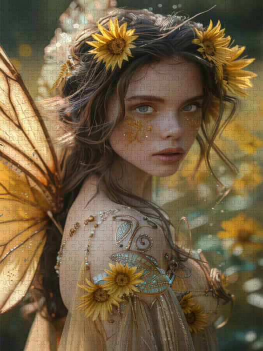 Fee der Sonnenblumen - CALVENDO Foto-Puzzle'