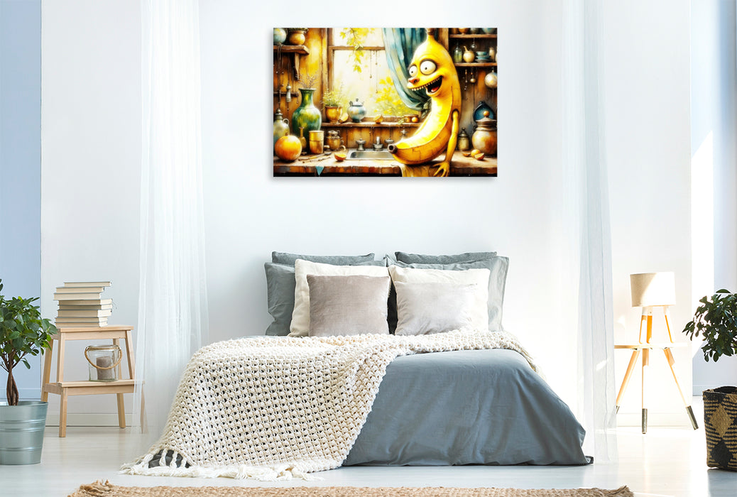Premium Textil-Leinwand Die krumme Grinsebacke