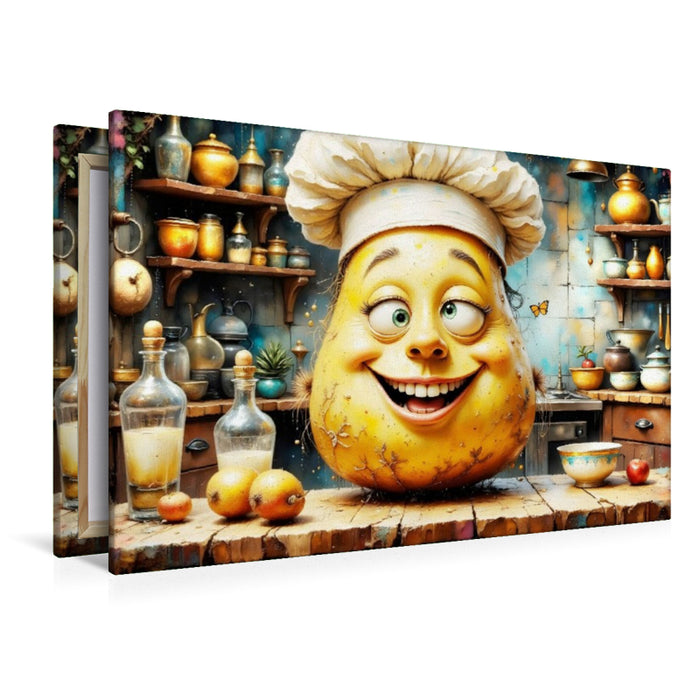 Premium Textil-Leinwand Die gemütliche Couch-Potato