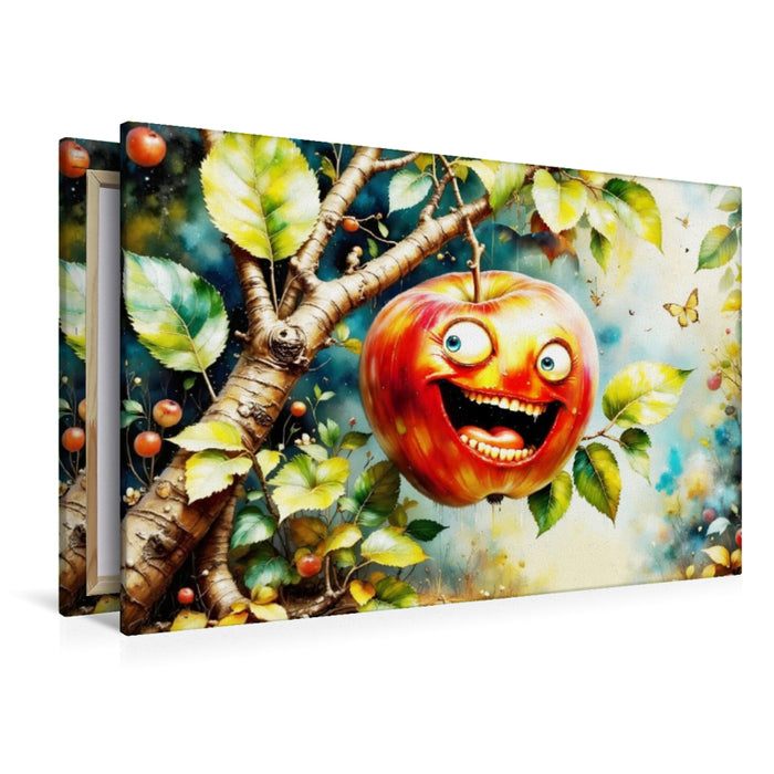 Premium Textil-Leinwand Der knackige Pausen-Clown