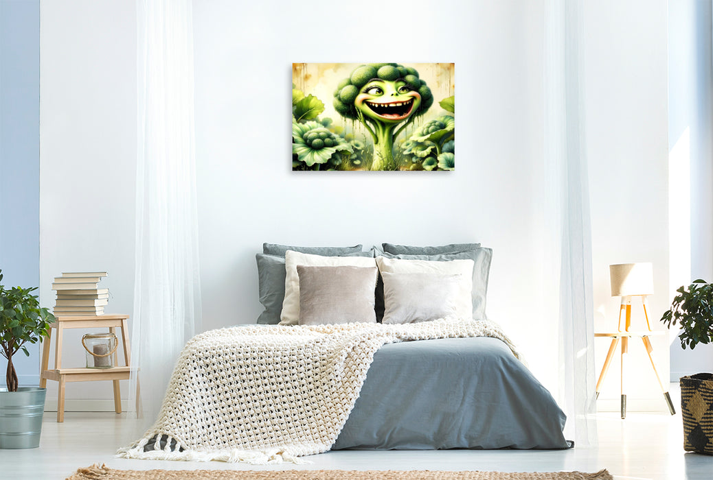 Premium Textil-Leinwand Die coolste Locke im Beet