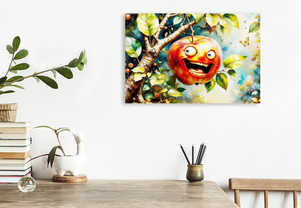 Premium Textil-Leinwand Der knackige Pausen-Clown