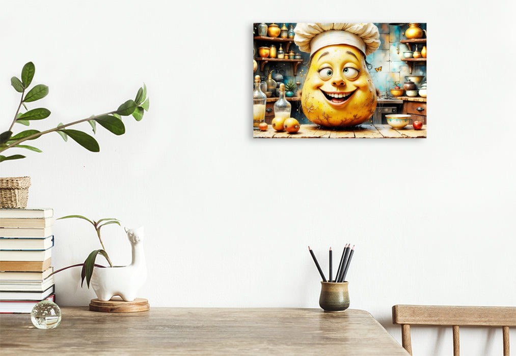 Premium Textil-Leinwand Die gemütliche Couch-Potato