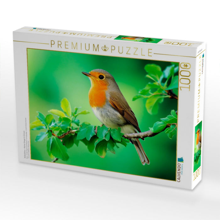 Rotkehlchen - Kleiner Sänger im Grünen - CALVENDO Foto-Puzzle'