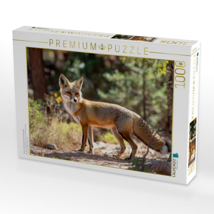 Fuchs - Aufmerksam durch den Wald - CALVENDO Foto-Puzzle'